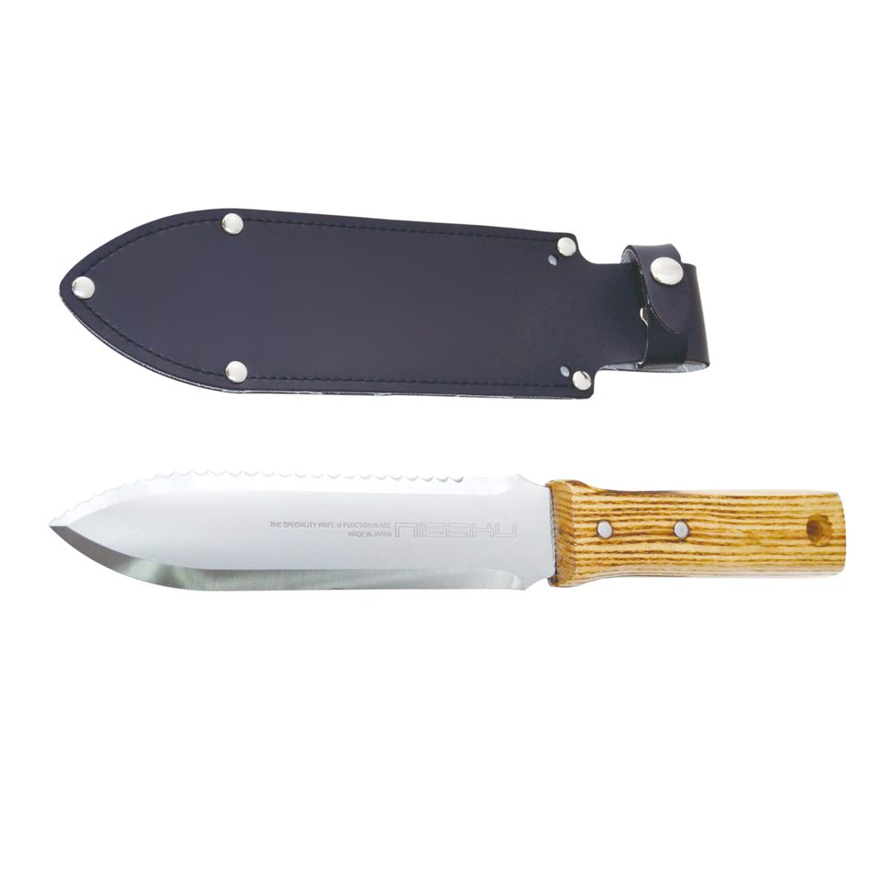 Nisaku hori hori knife beside its sheath